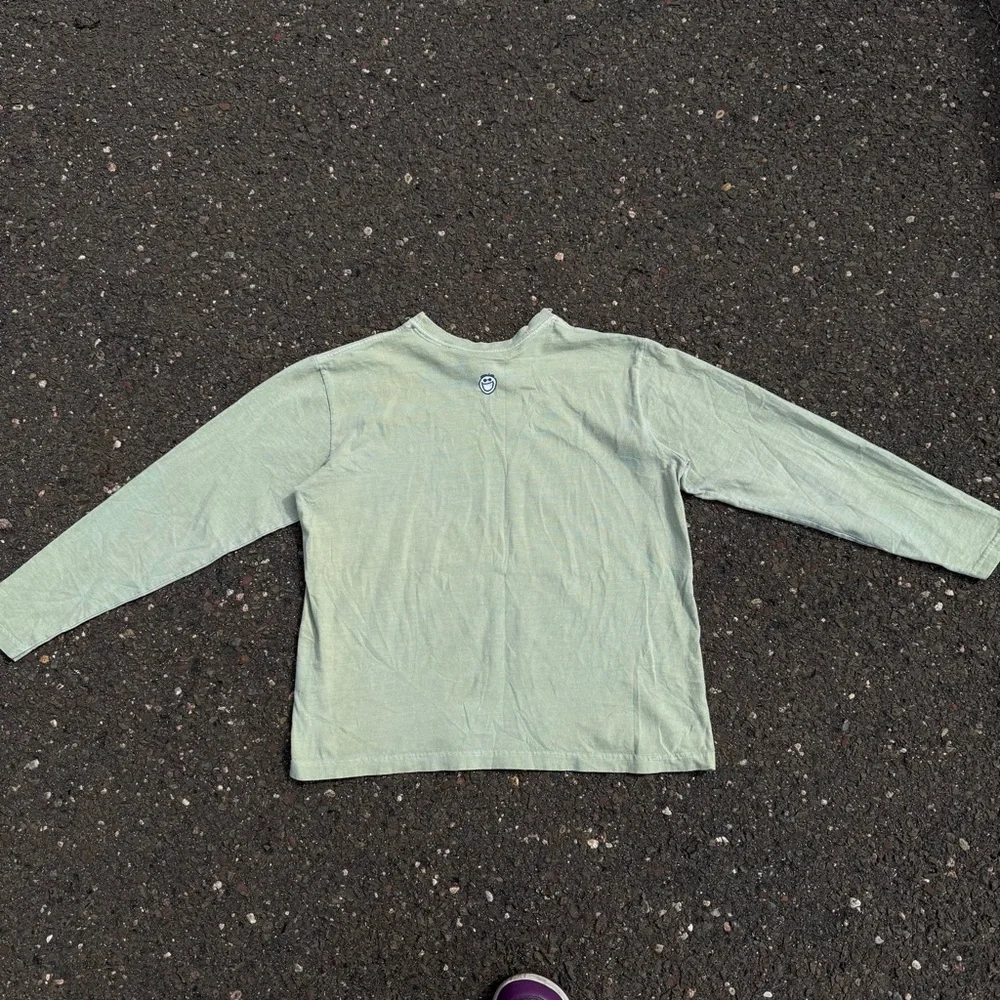 Life Is Good Light Sage Long Sleeve Tee with Small Navy Graphic - Picture 5 of 6